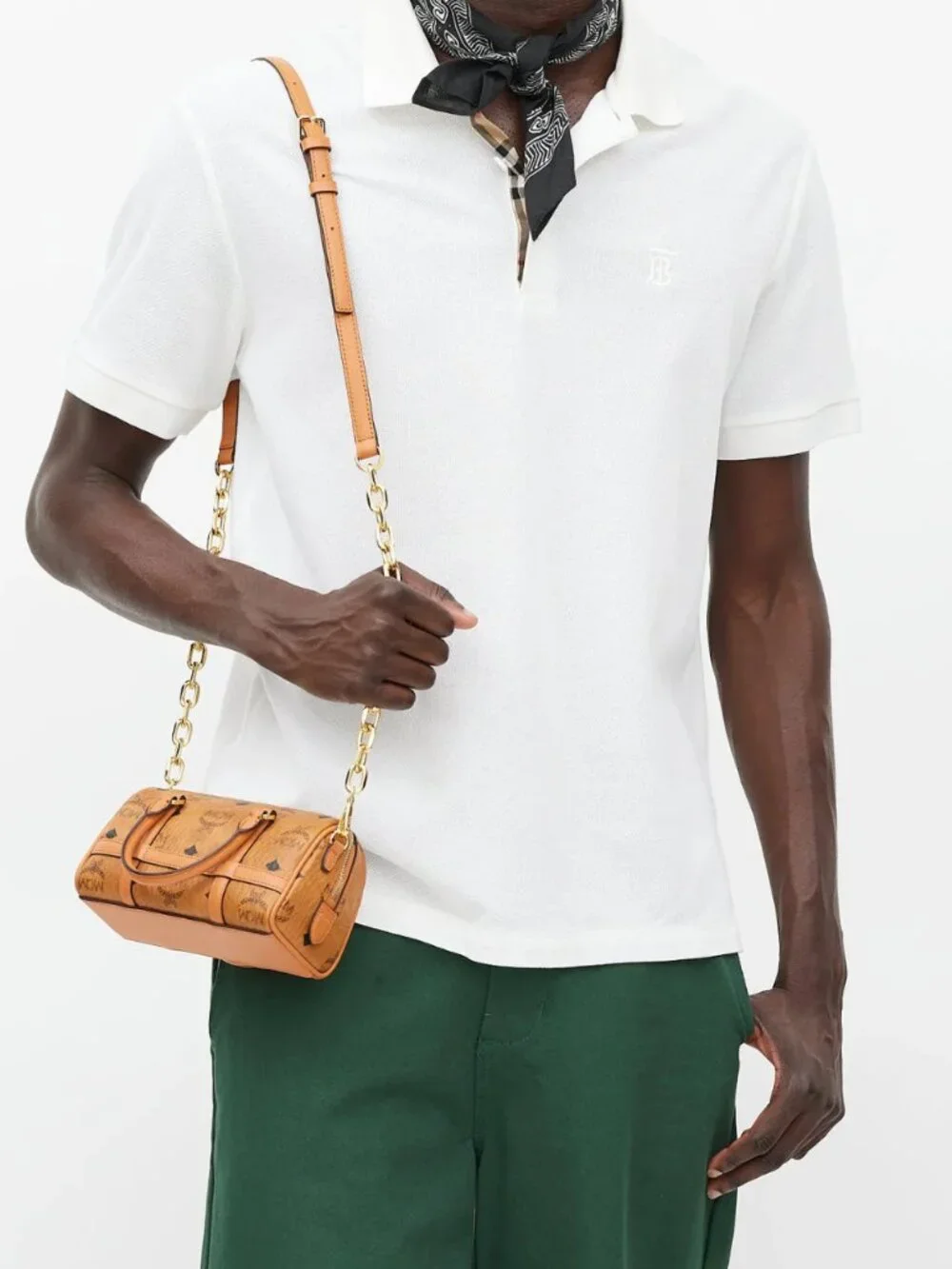 NEW MCM Brown Monogram Mini Aren Boston Bag - Picture 6 of 7
